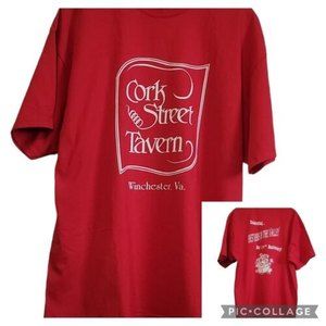 t shirt cork street tavern winchester va red 25th anniversary pig ribs sz xl